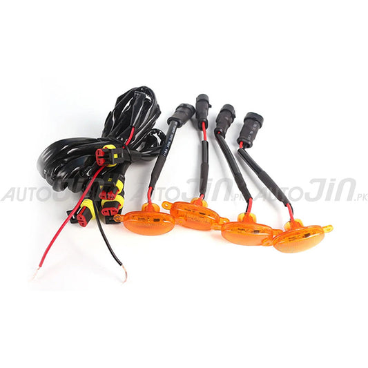 4pcs Universal Car Front LED Grill Light
