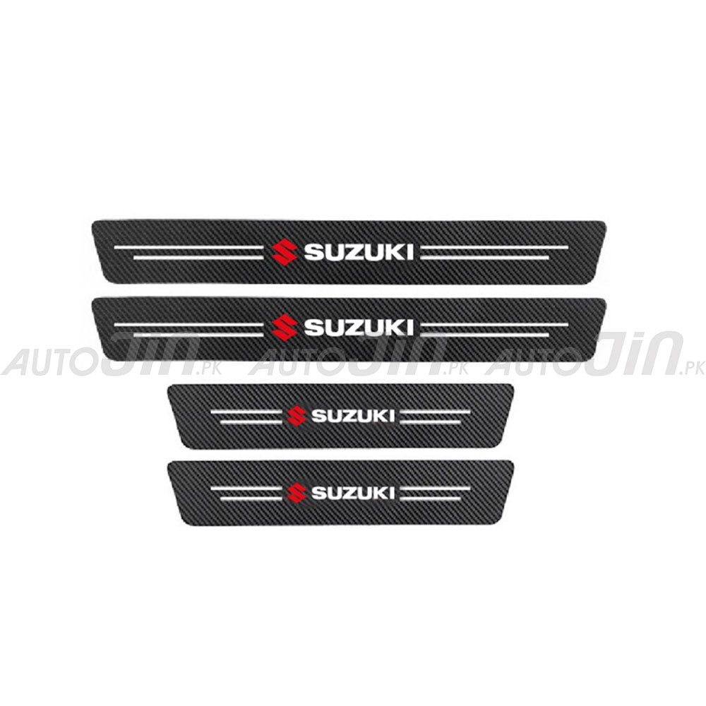 Suzuki Logo Car Door Floor Panel Guard Carbon Fiber