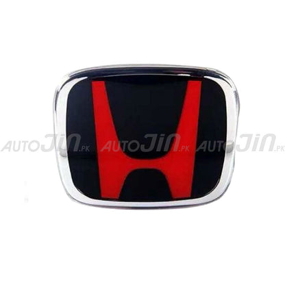 Honda Civic 2016-21 Red And Black Front Logo Grill Emblem