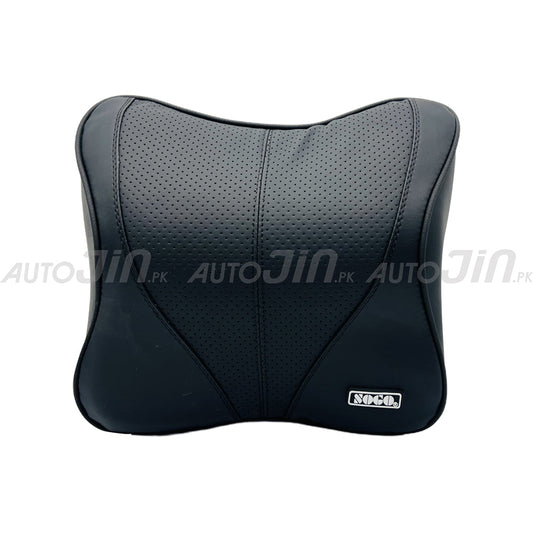 Neck Support Memory Foam Cushion Leather - Black