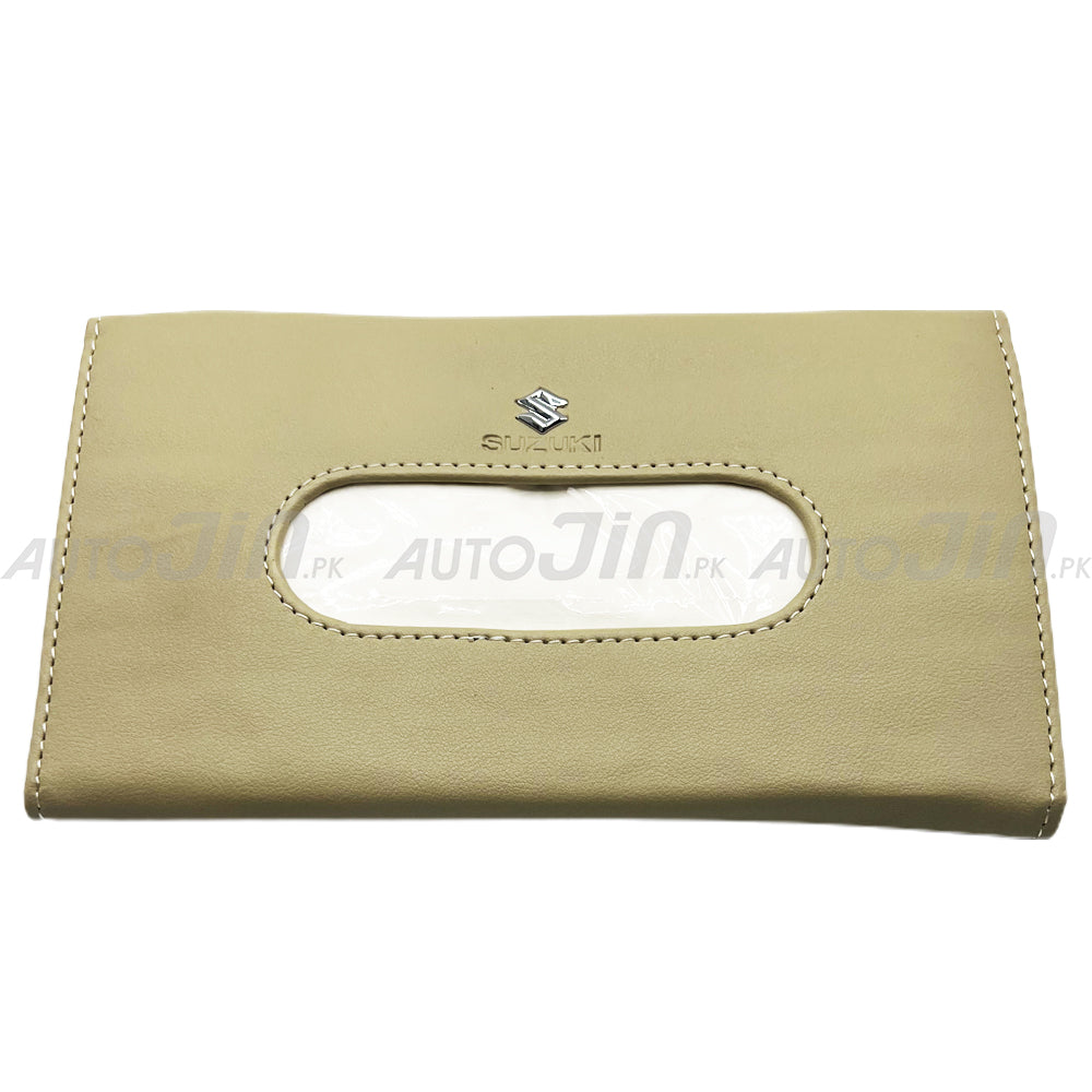Car Sun Visor Leather Hanging Tissue Box Suzuki - Beige