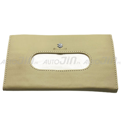 Car Sun Visor Leather Hanging Tissue Box Suzuki - Beige