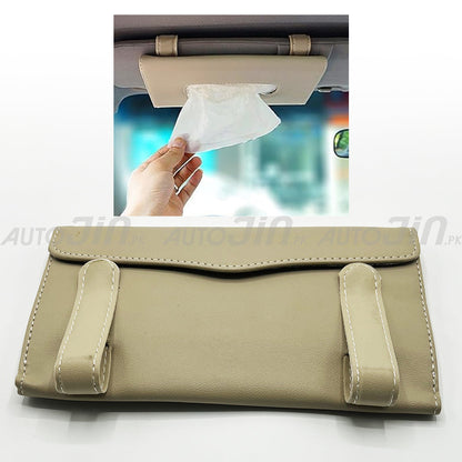 Car Sun Visor Leather Hanging Tissue Box Suzuki - Beige