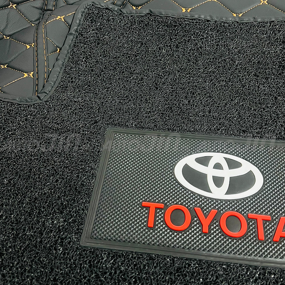Luxury 9D Toyota Corolla Cross Mats with Carpet - Black and Rust 2021-24