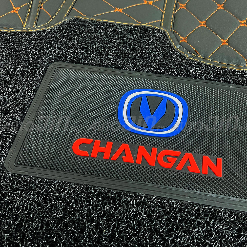 SOGO Luxury 9D Changan Alsvin Mats with Carpet - Black and Rust 2021-22